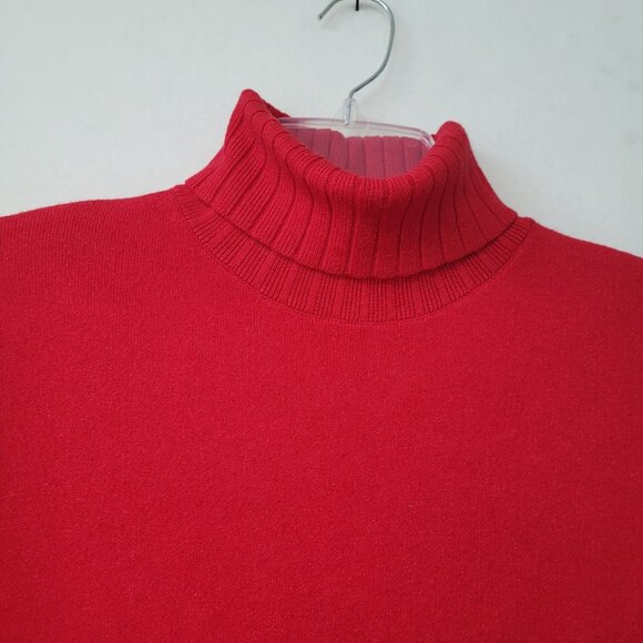 Pomander Place Vivianne Dress Womens S Red‎ Shimmer Turtleneck 3/4 Sleeve Mini - Picture 4 of 13